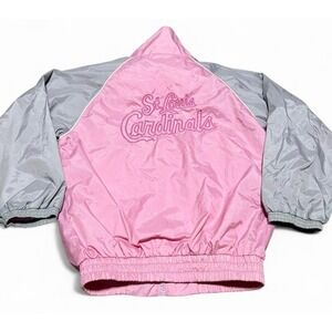 Vintage St Louis Cardinals Kids Jacket Pink Gray‎ MLB Baseball Girls Youth 4T